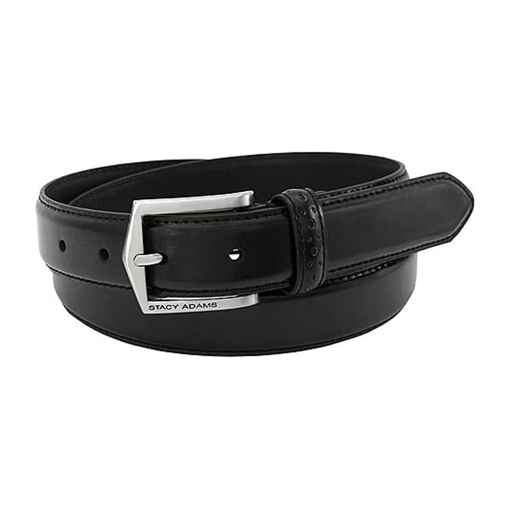 Men's Stacy Adams Pinseal 30mm Perf Strap Genuine Leather Belt - Black - 36 NWT
